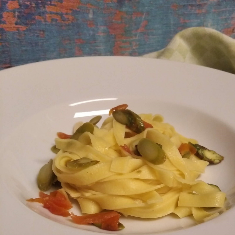 kme spargelpasta mit tomaten